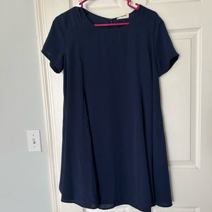 2/$30 Lush swing dress tshirt style shirt sleeves navy blue flowy twirly chiffon